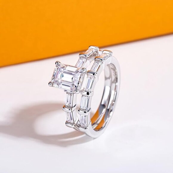 Aimilee Oval Cut Moissanite Diamond Wedding Ring S925 Size 6 - Picture 3 of 6